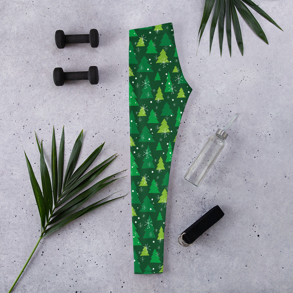 Green Forest Christmas Leggings