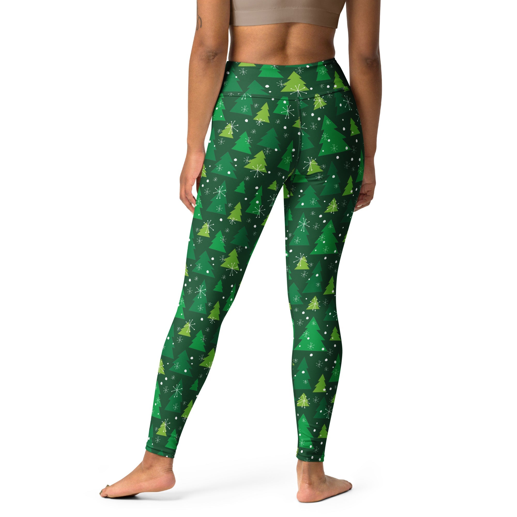 Green Forest Christmas Yoga Leggings