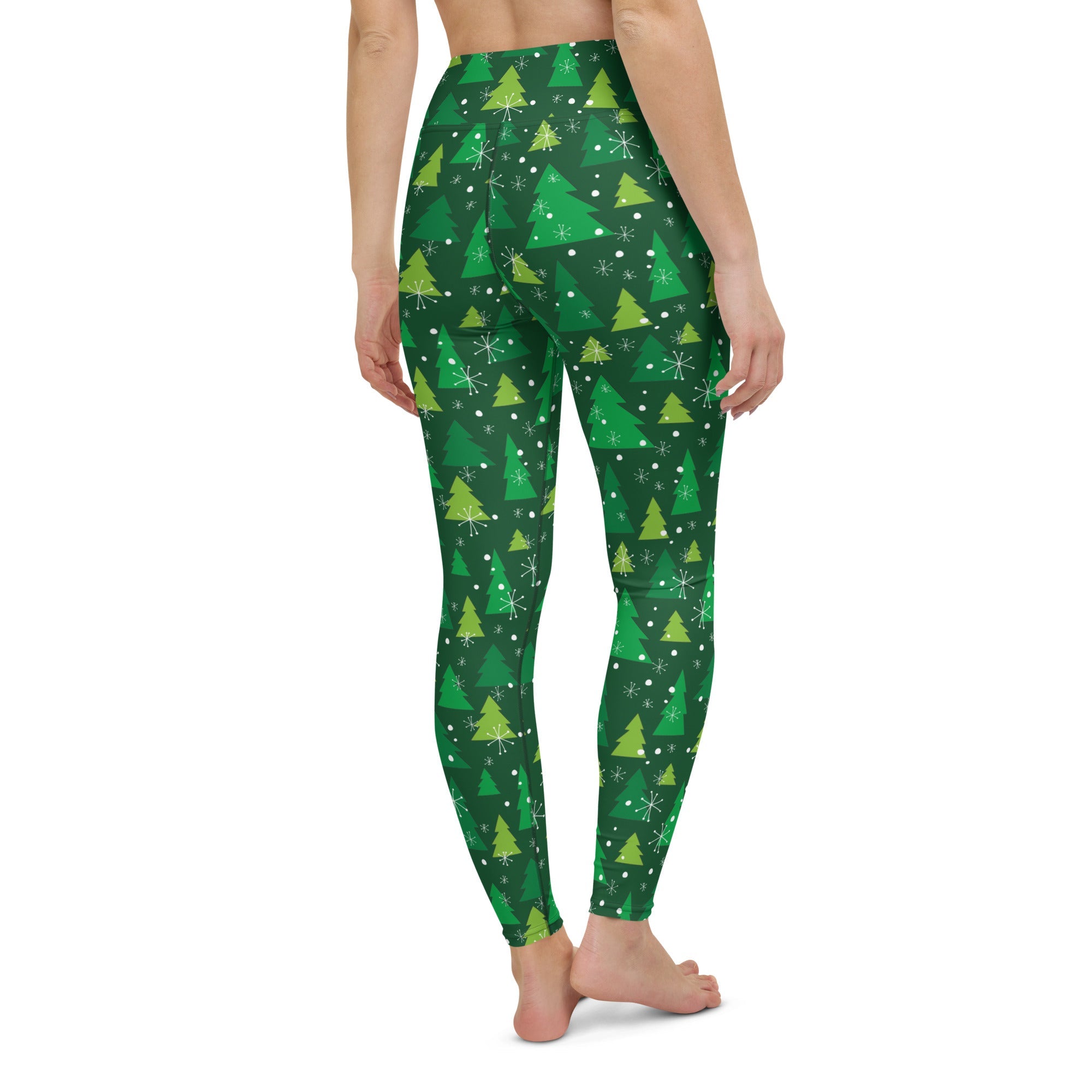 Green Forest Christmas Yoga Leggings