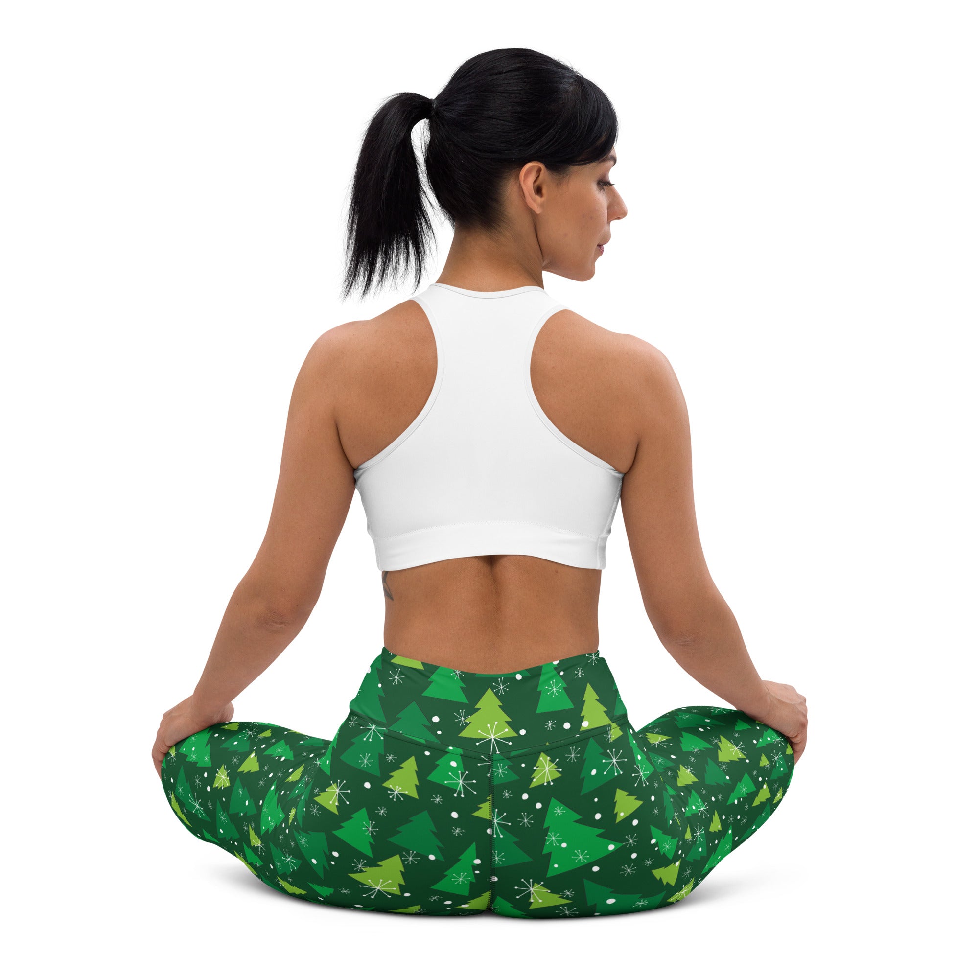 Green Forest Christmas Yoga Leggings