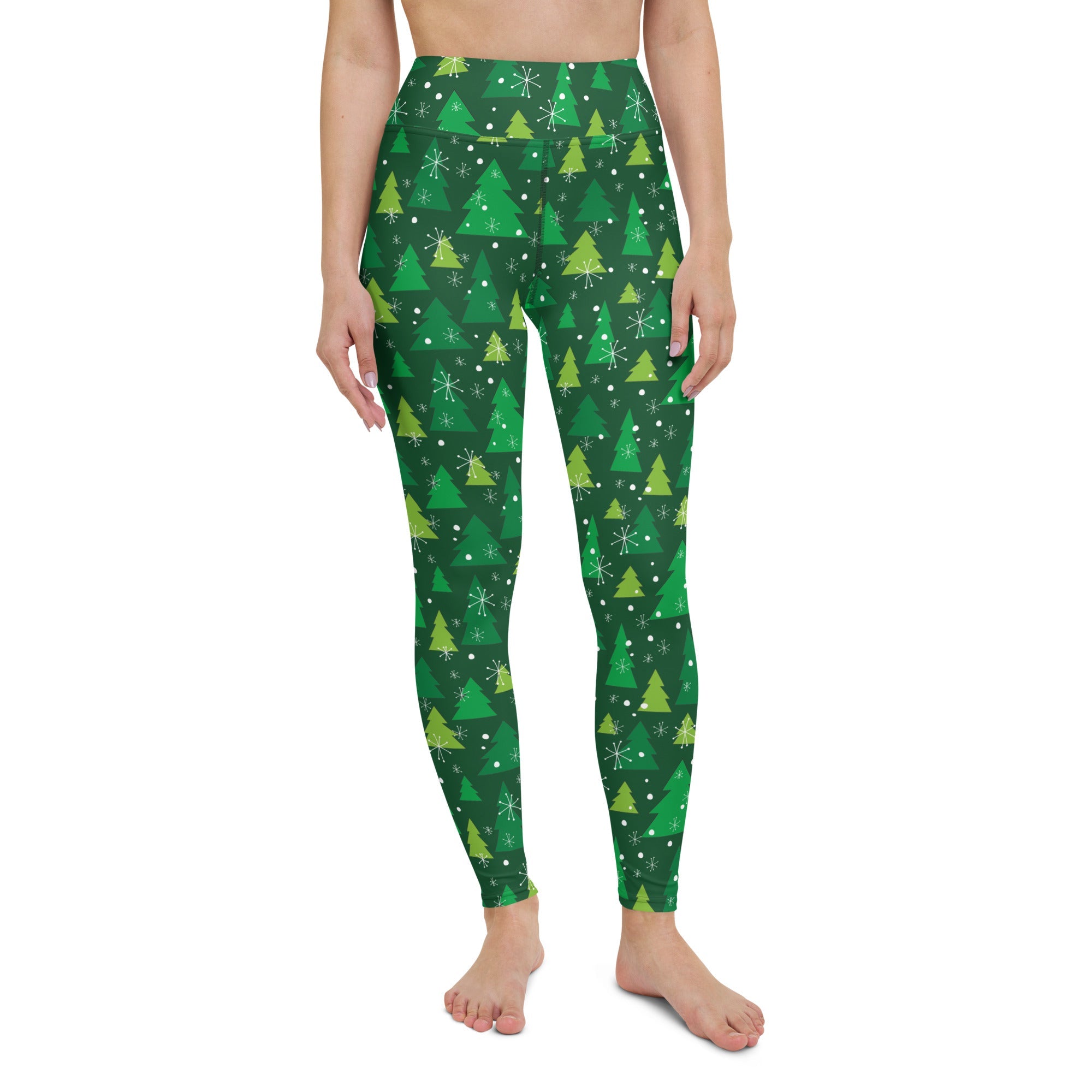 Green Forest Christmas Yoga Leggings