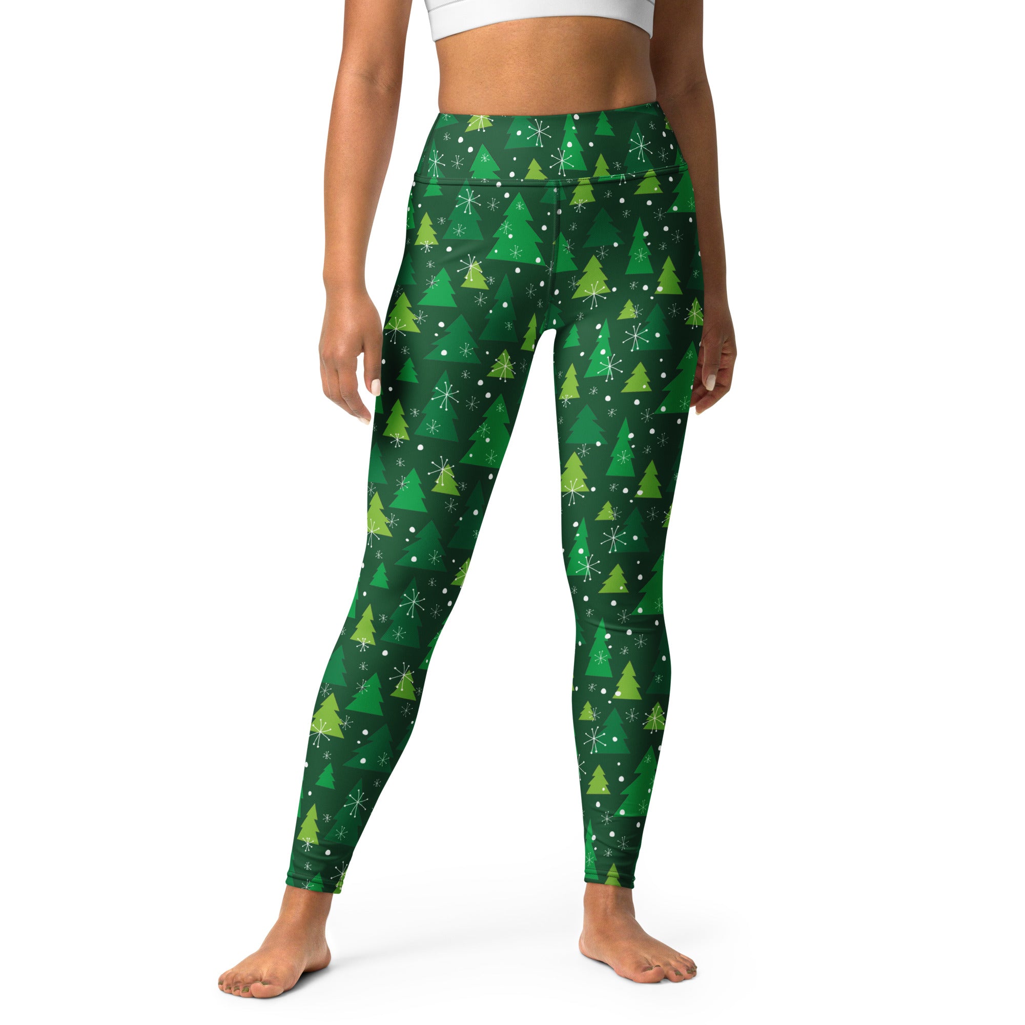 Green Forest Christmas Yoga Leggings