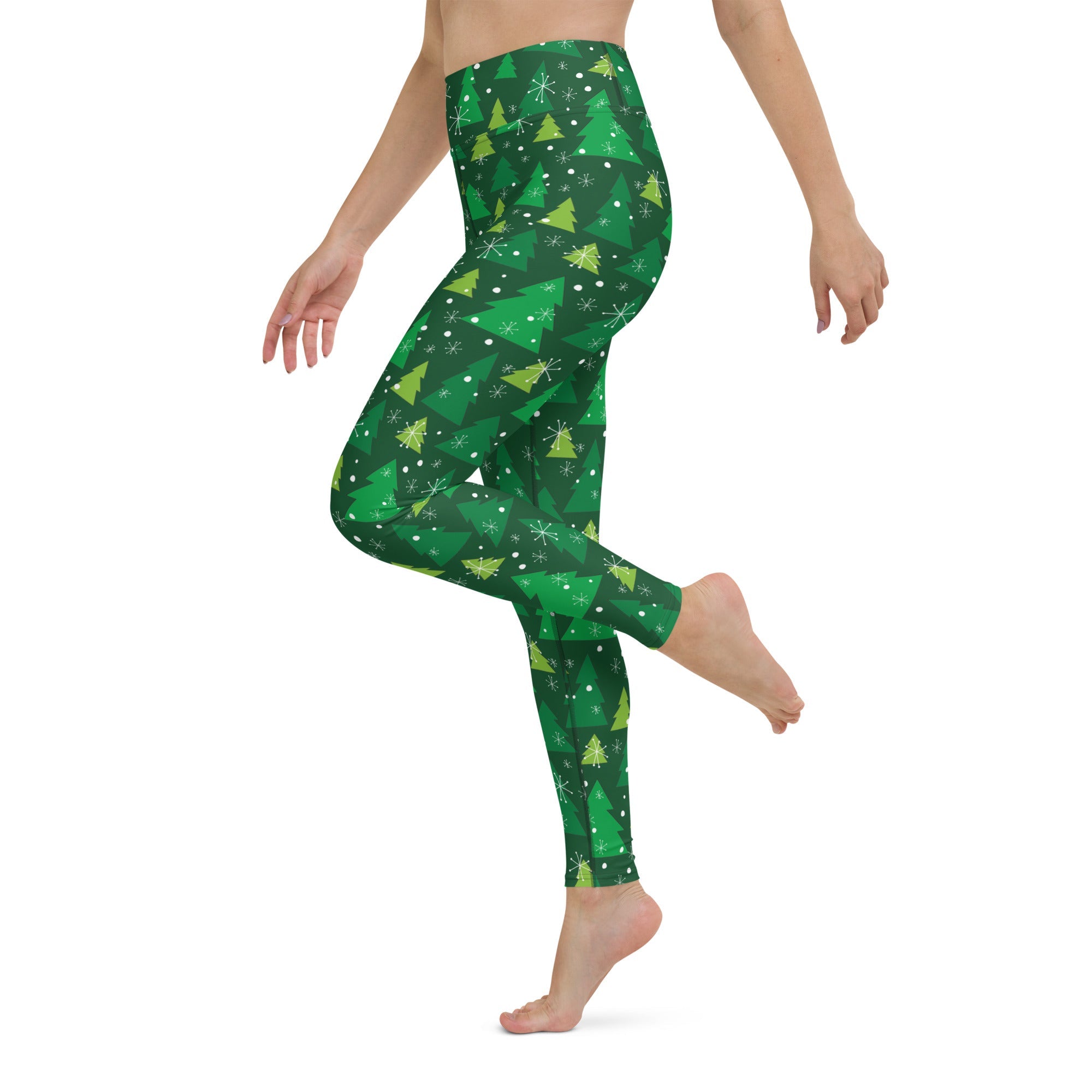 Green Forest Christmas Yoga Leggings