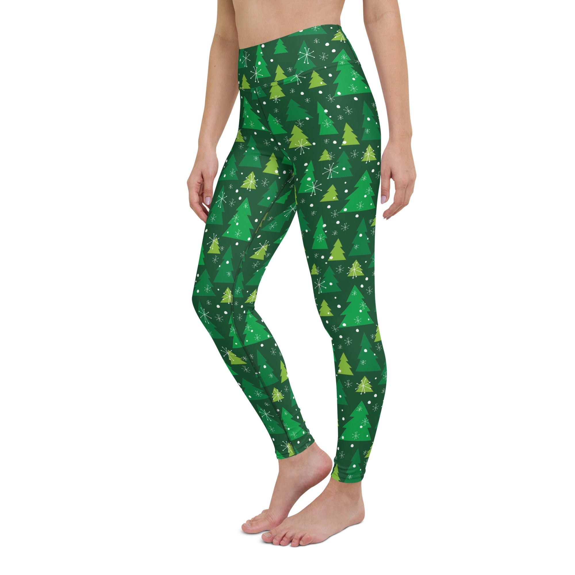 Green Forest Christmas Yoga Leggings