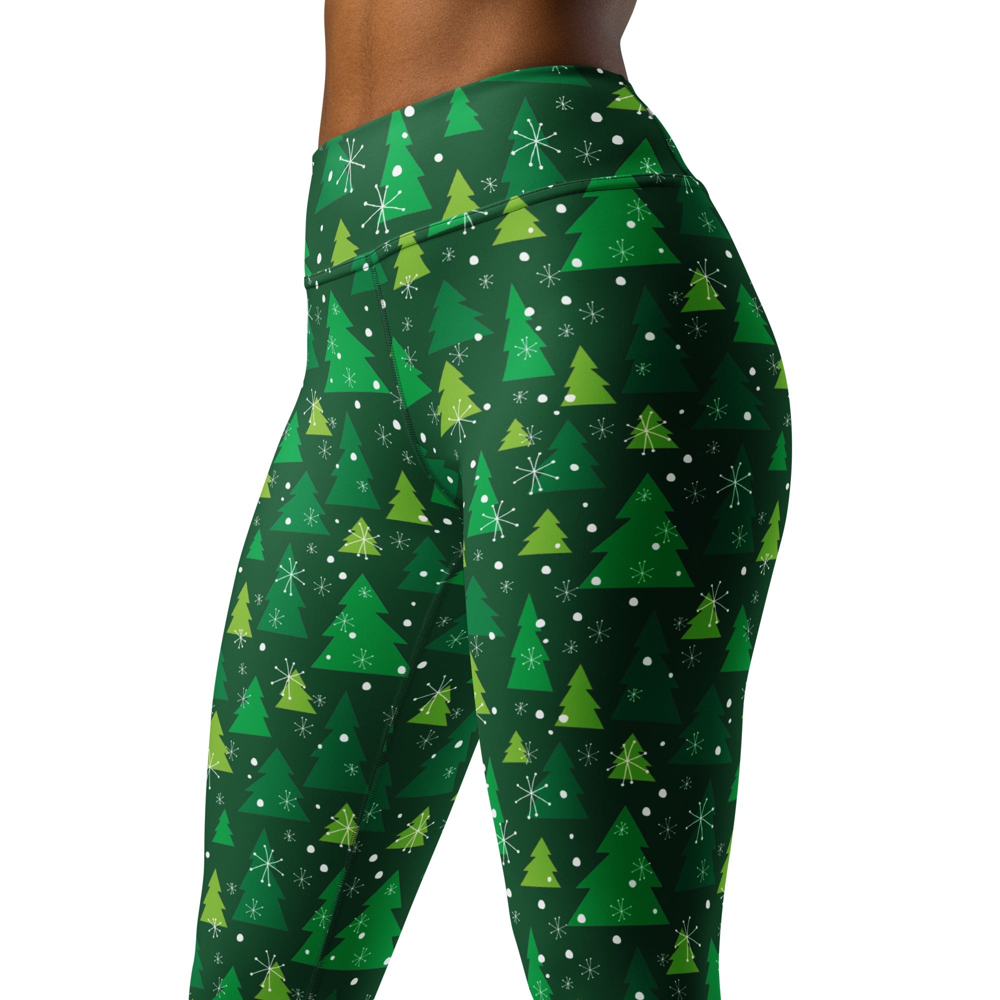 Green Forest Christmas Yoga Leggings