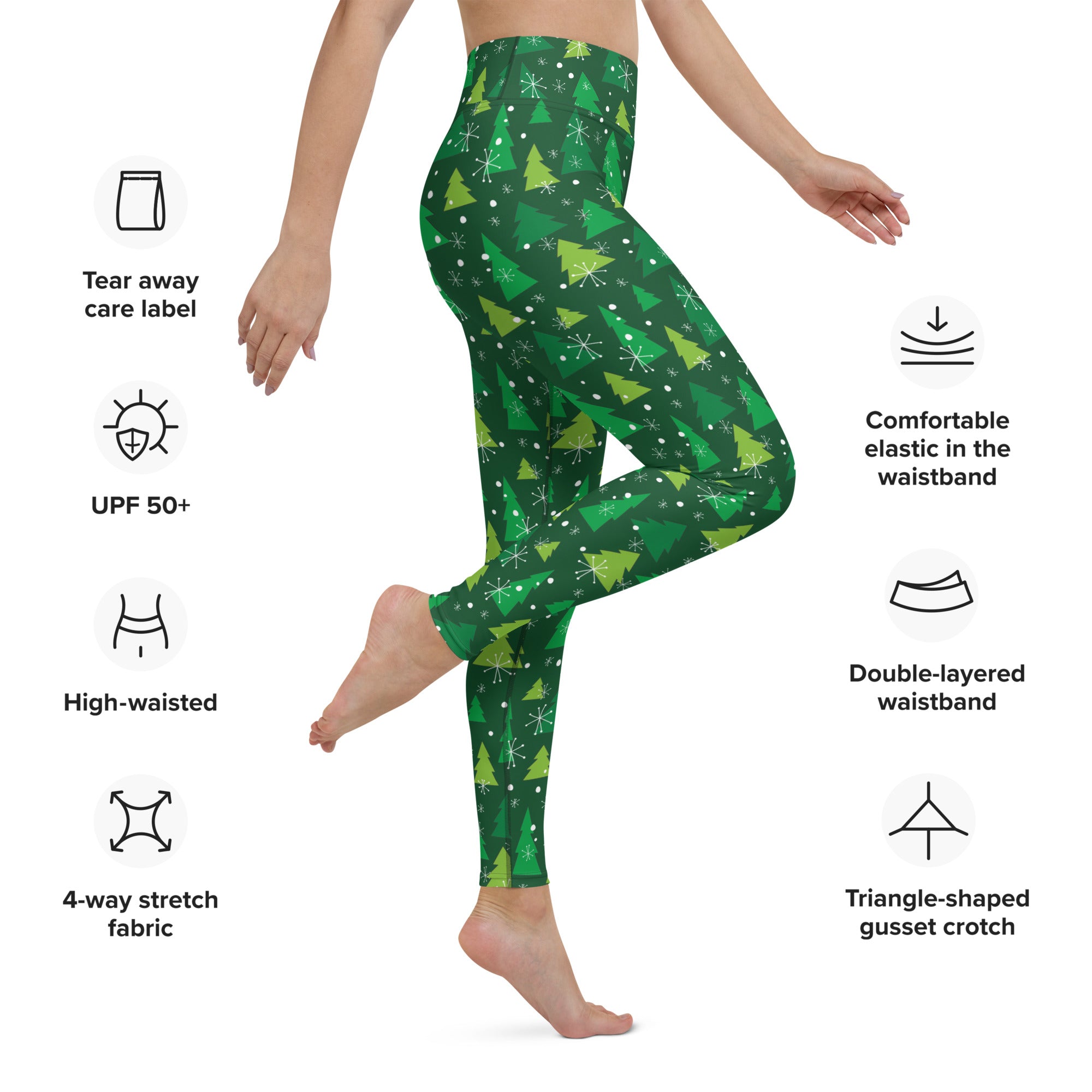 Green Forest Christmas Yoga Leggings