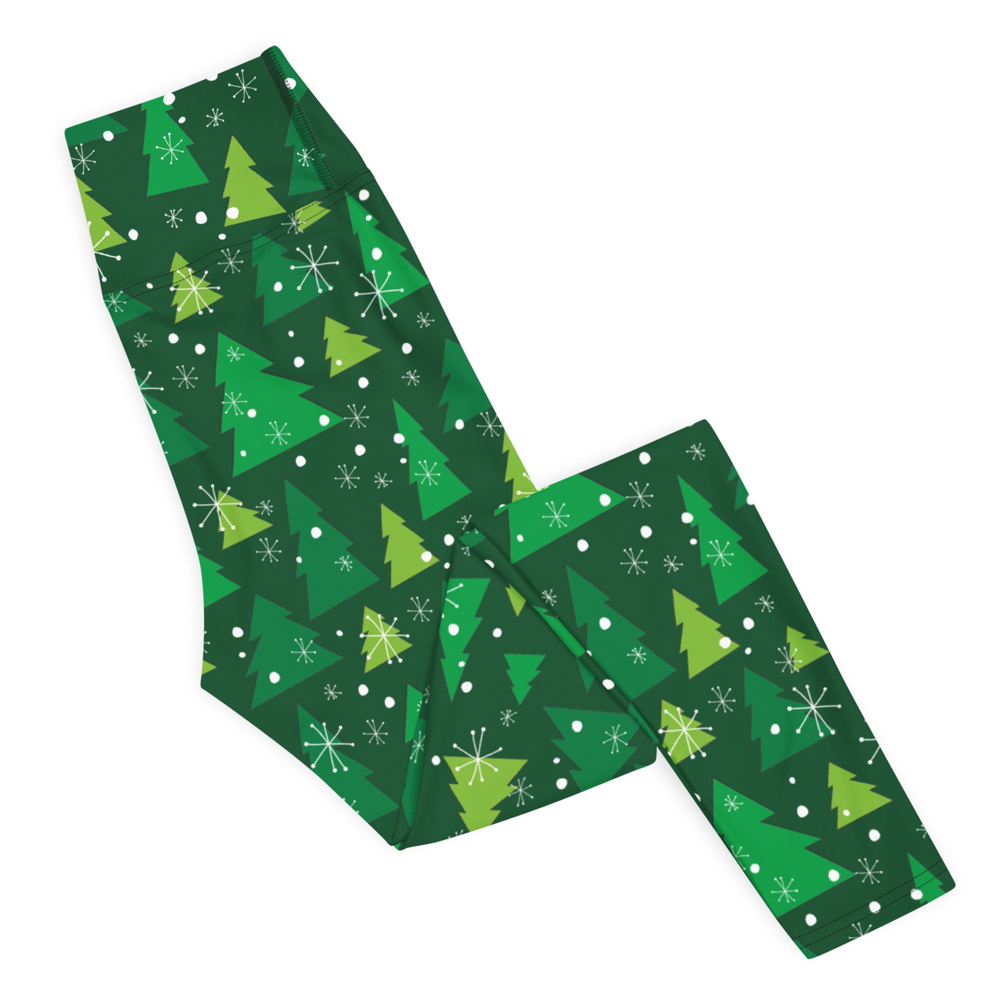 Green Forest Christmas Yoga Leggings