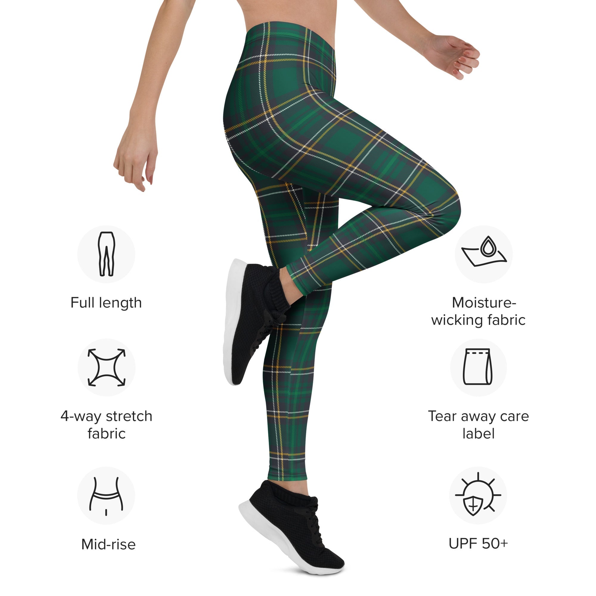 Green Irish Plaid Leggings