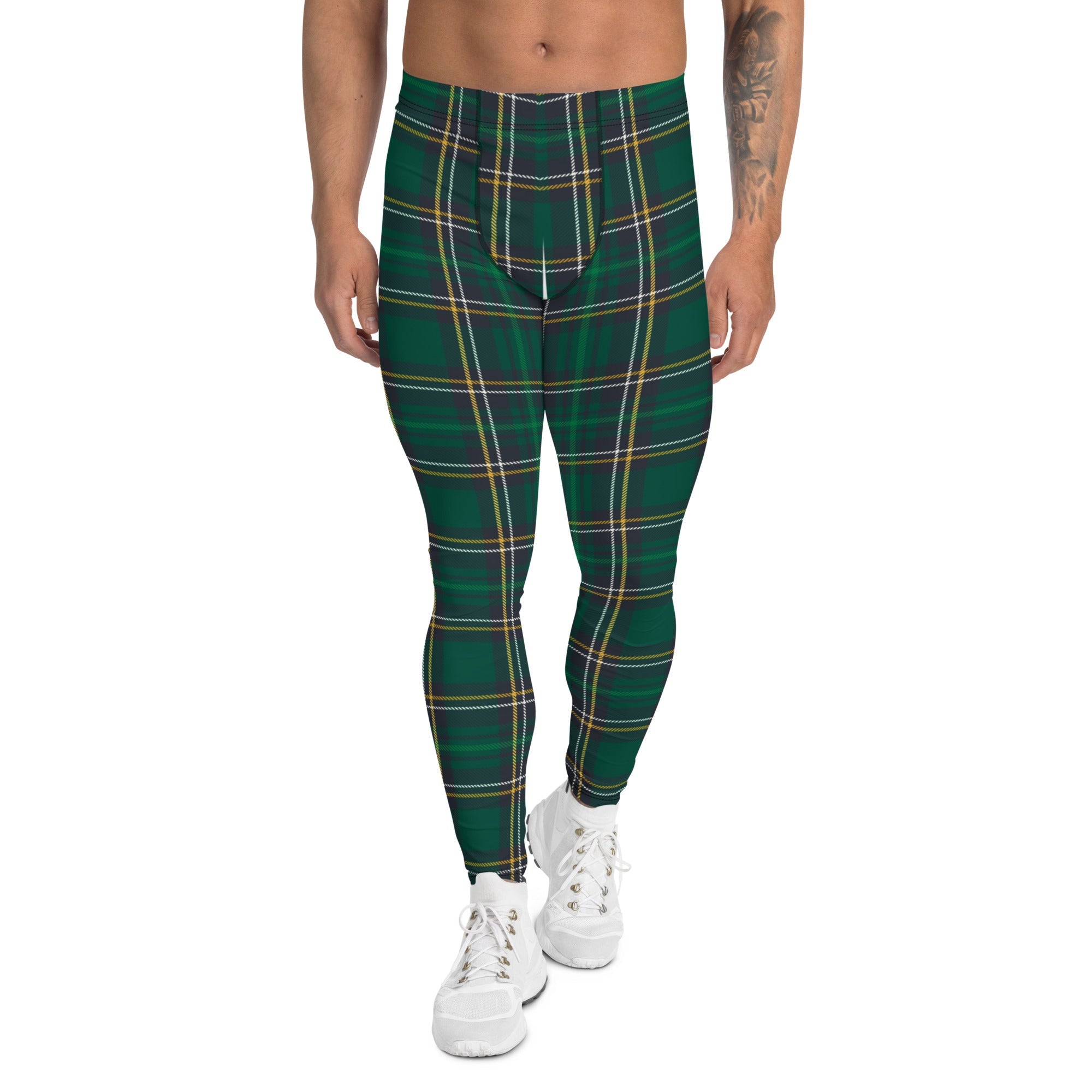 Green Irish Plaid Men's Leggings