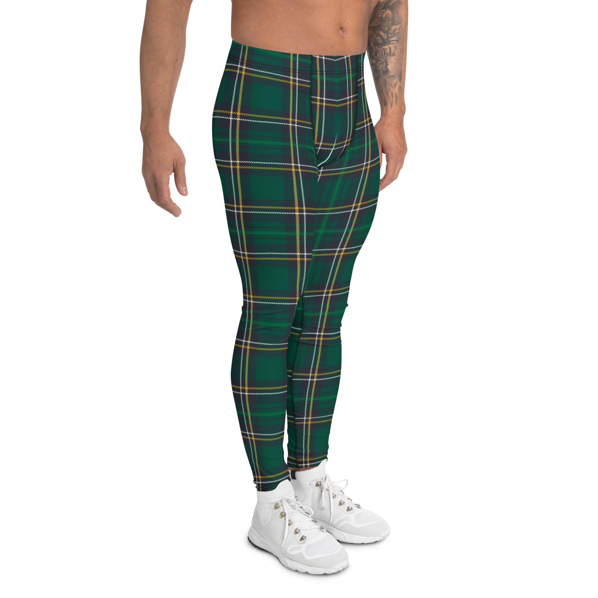 Green Irish Plaid Men's Leggings