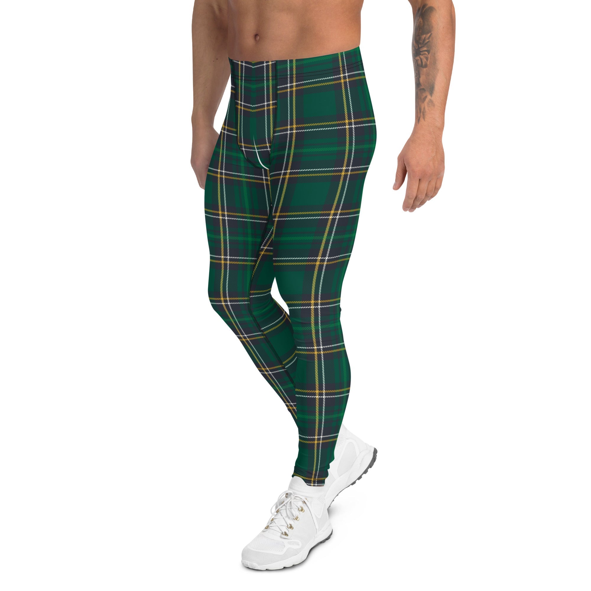 Green Irish Plaid Men's Leggings