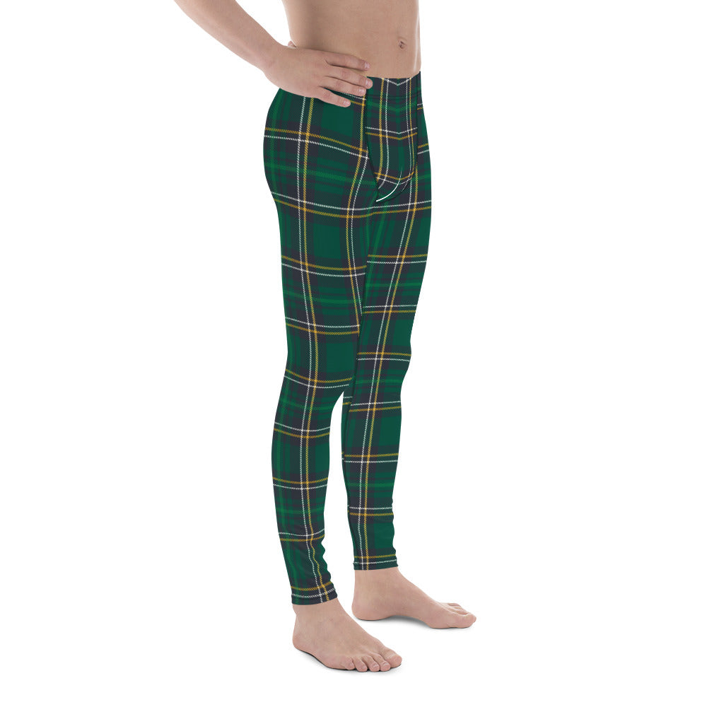 Green Irish Plaid Men's Leggings