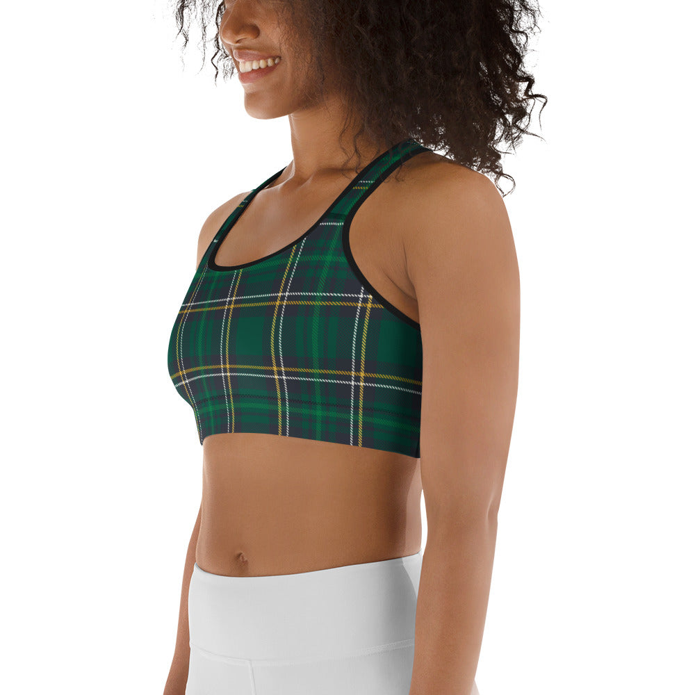 Green Irish Plaid Sports Bra