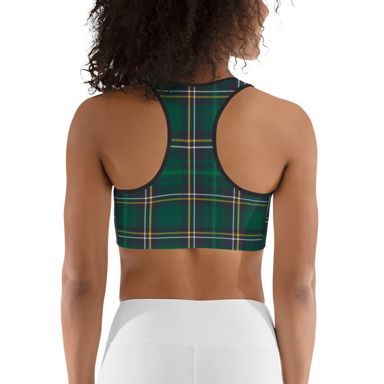 Green Irish Plaid Sports Bra