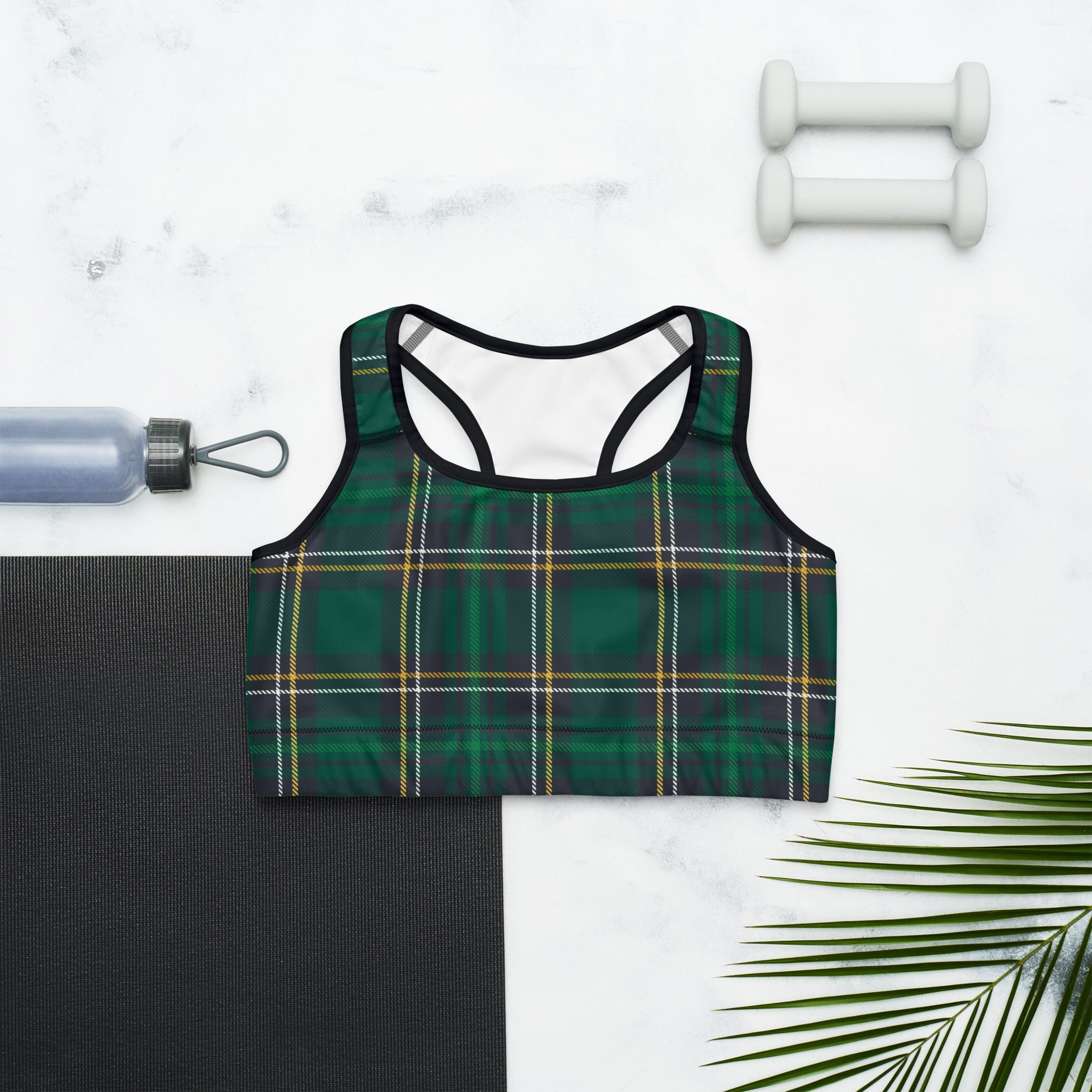 Green Irish Plaid Sports Bra