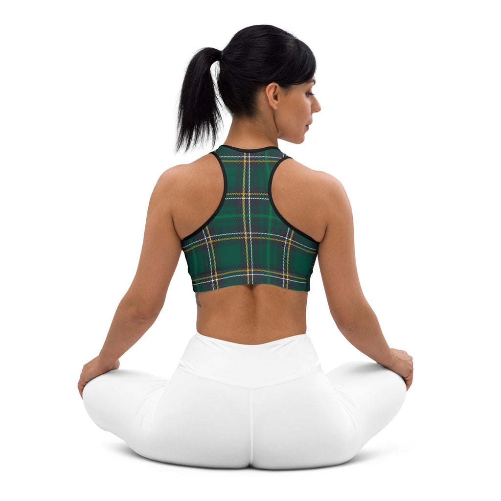 Green Irish Plaid Sports Bra