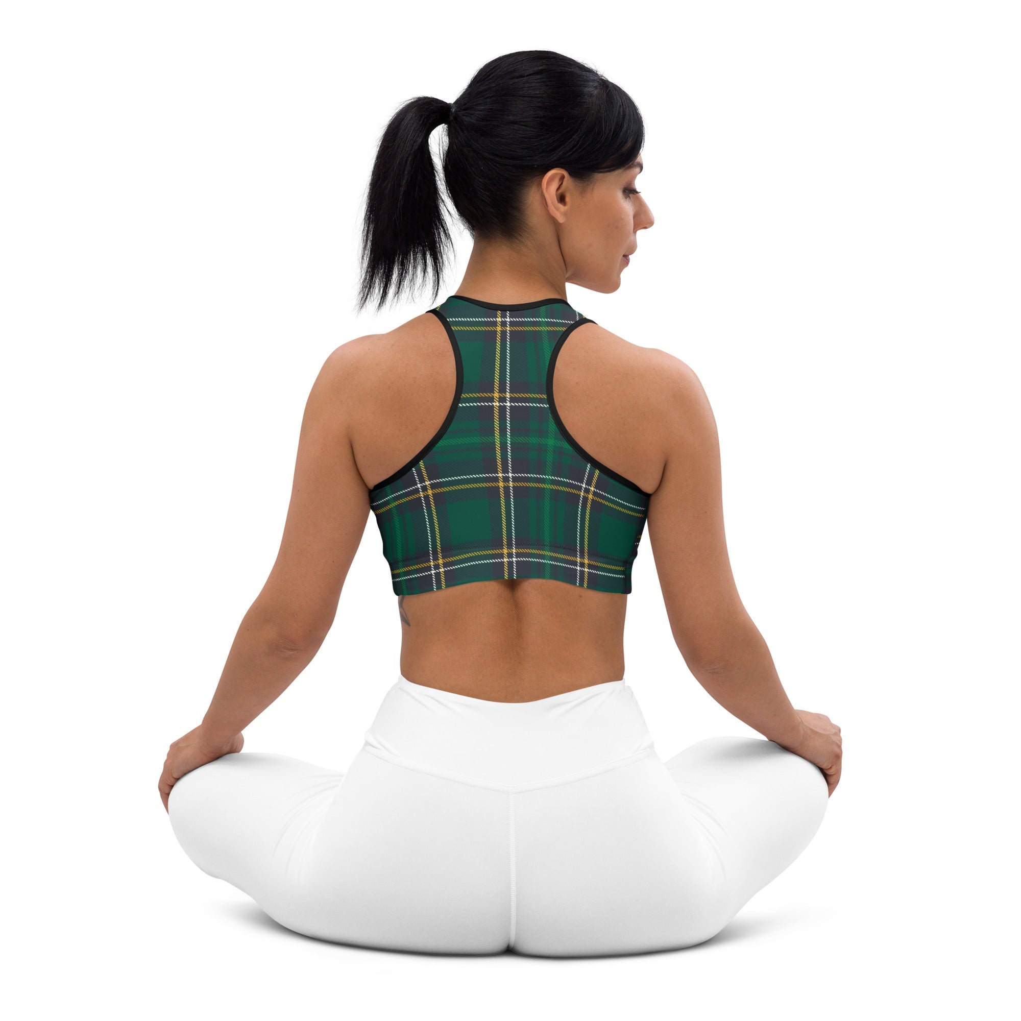 Green Irish Plaid Sports Bra