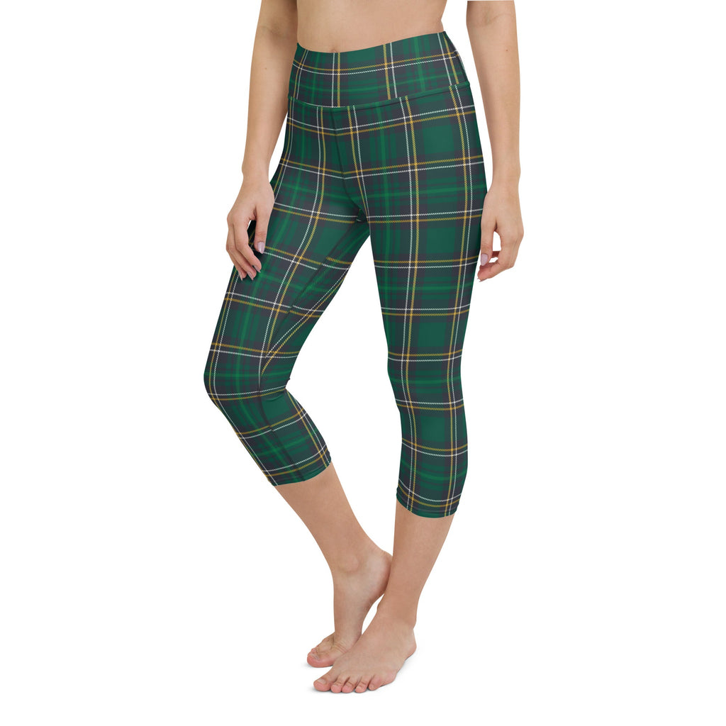 Green Irish Plaid Yoga Capris