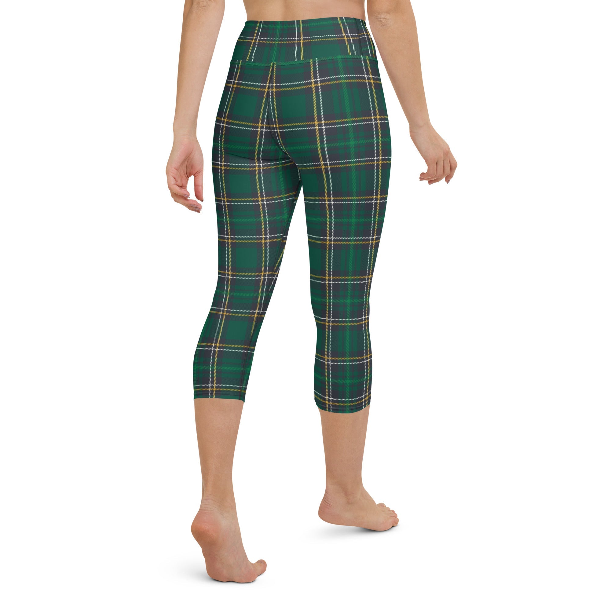 Green Irish Plaid Yoga Capris