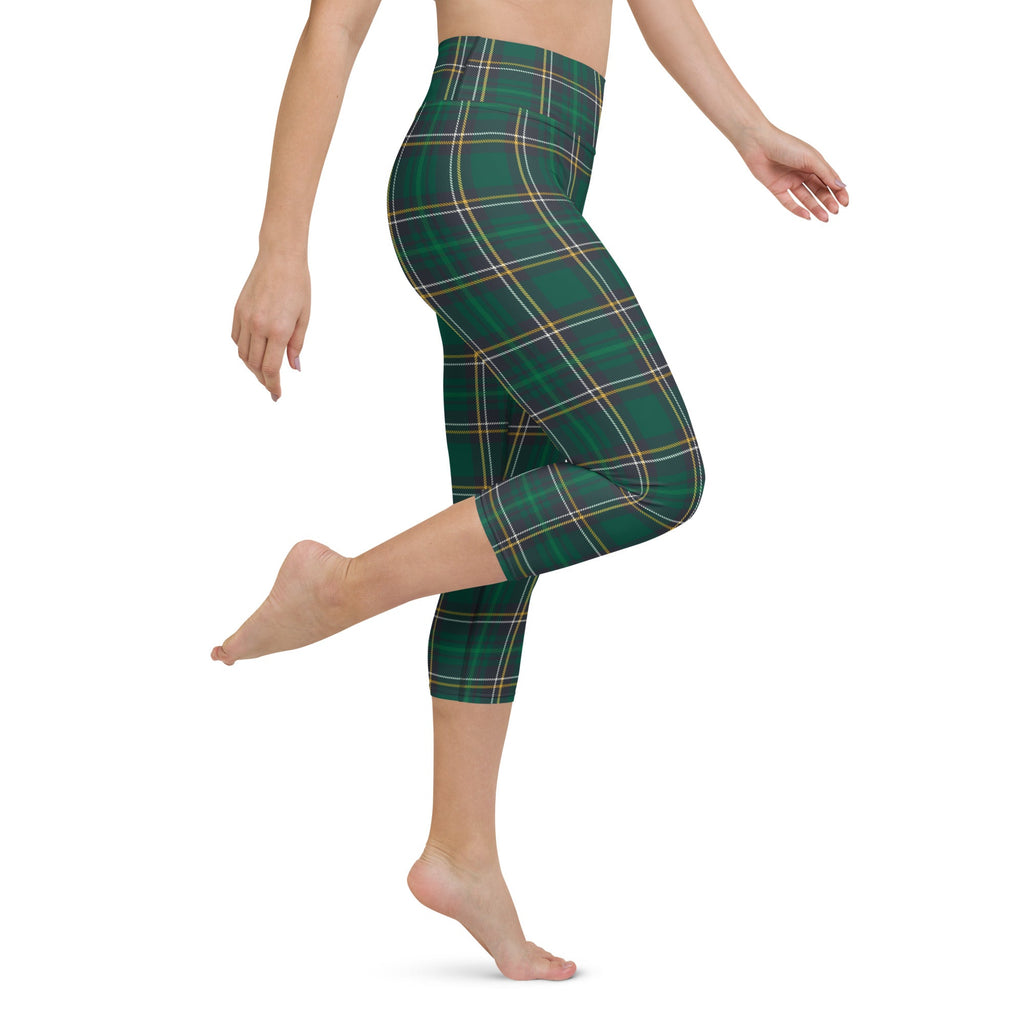 Green Irish Plaid Yoga Capris