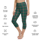 Green Irish Plaid Yoga Capris