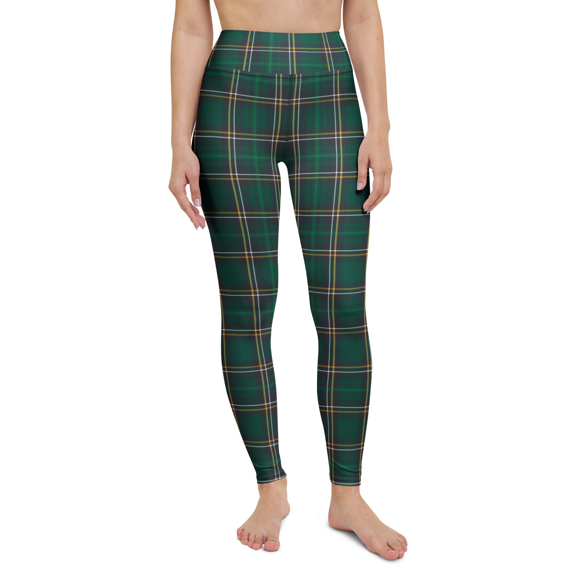 Green Irish Plaid Yoga Leggings