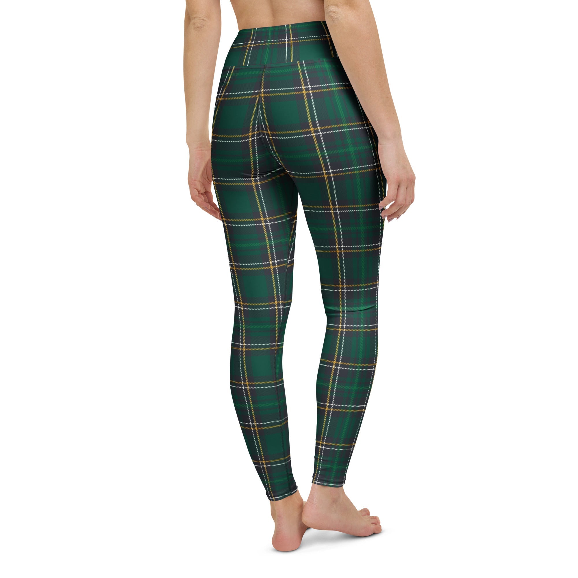 Green Irish Plaid Yoga Leggings