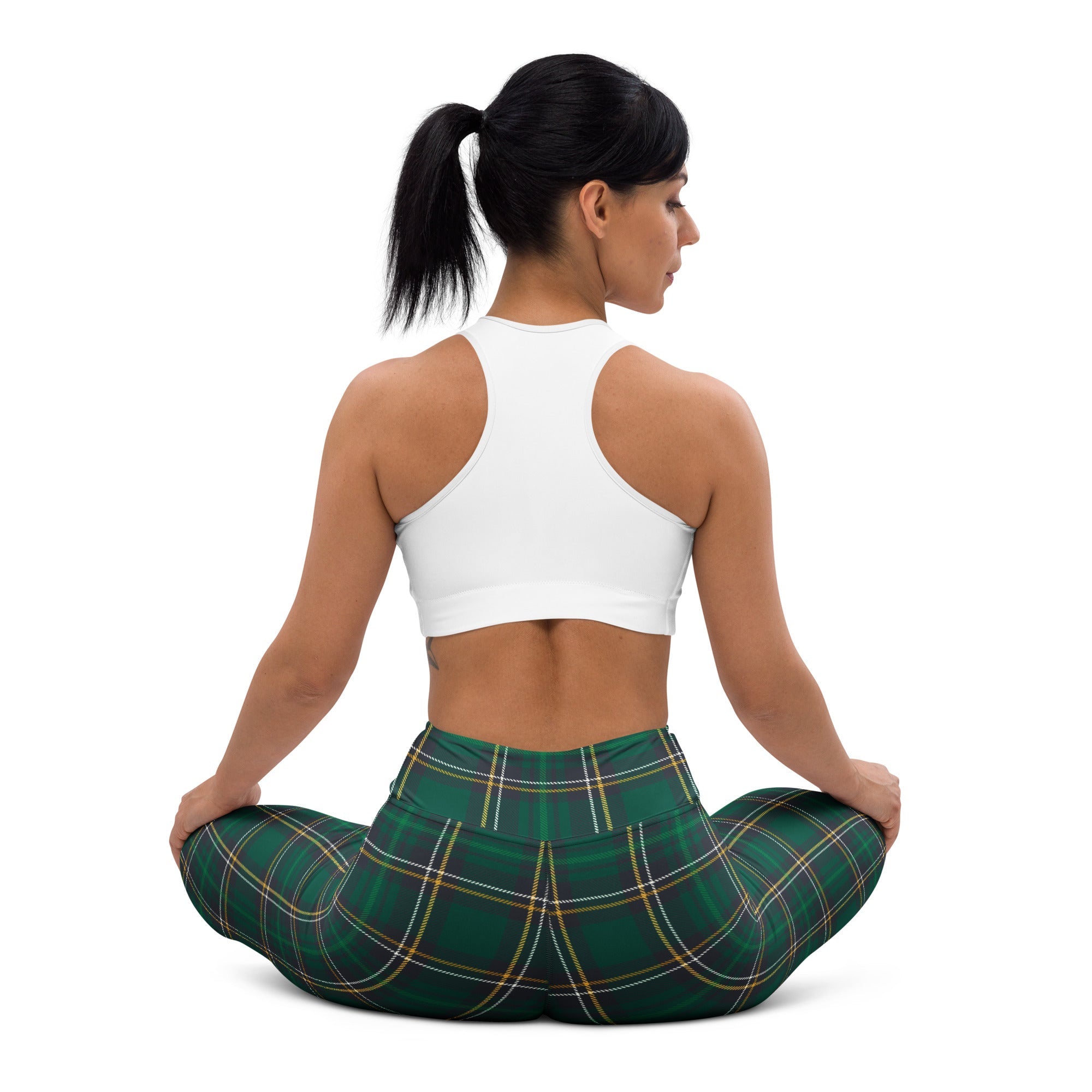 Green Irish Plaid Yoga Leggings