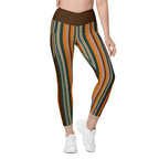 Groovy Stripes Crossover Leggings With Pockets
