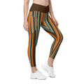 Groovy Stripes Crossover Leggings With Pockets