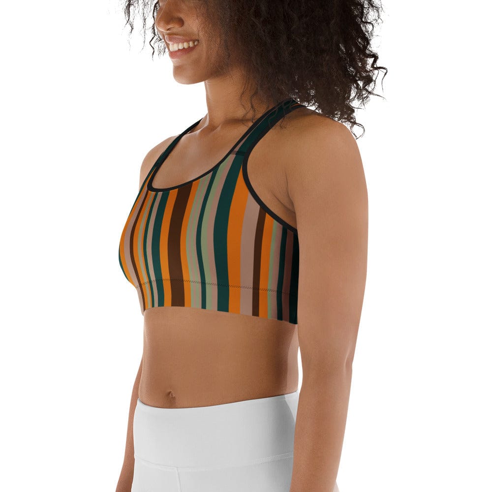Groovy Stripes Sports Bra