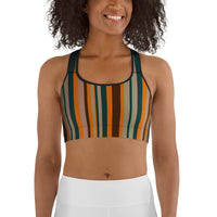 Groovy Stripes Sports Bra