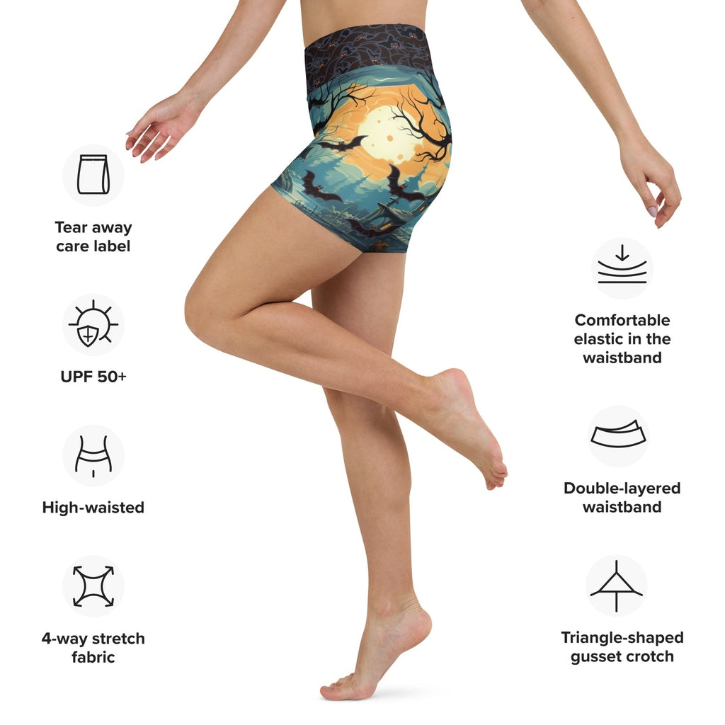 Halloween Bats Yoga Shorts