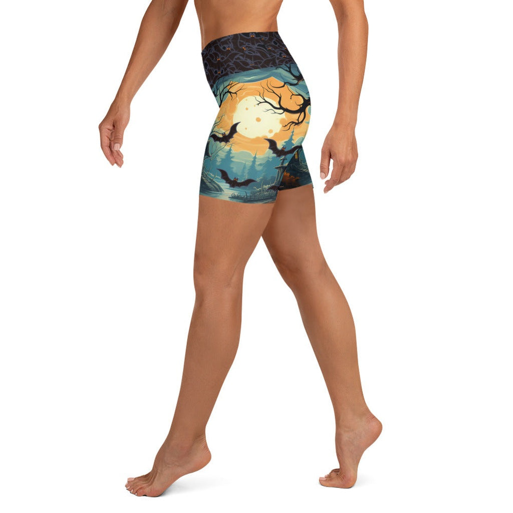 Halloween Bats Yoga Shorts
