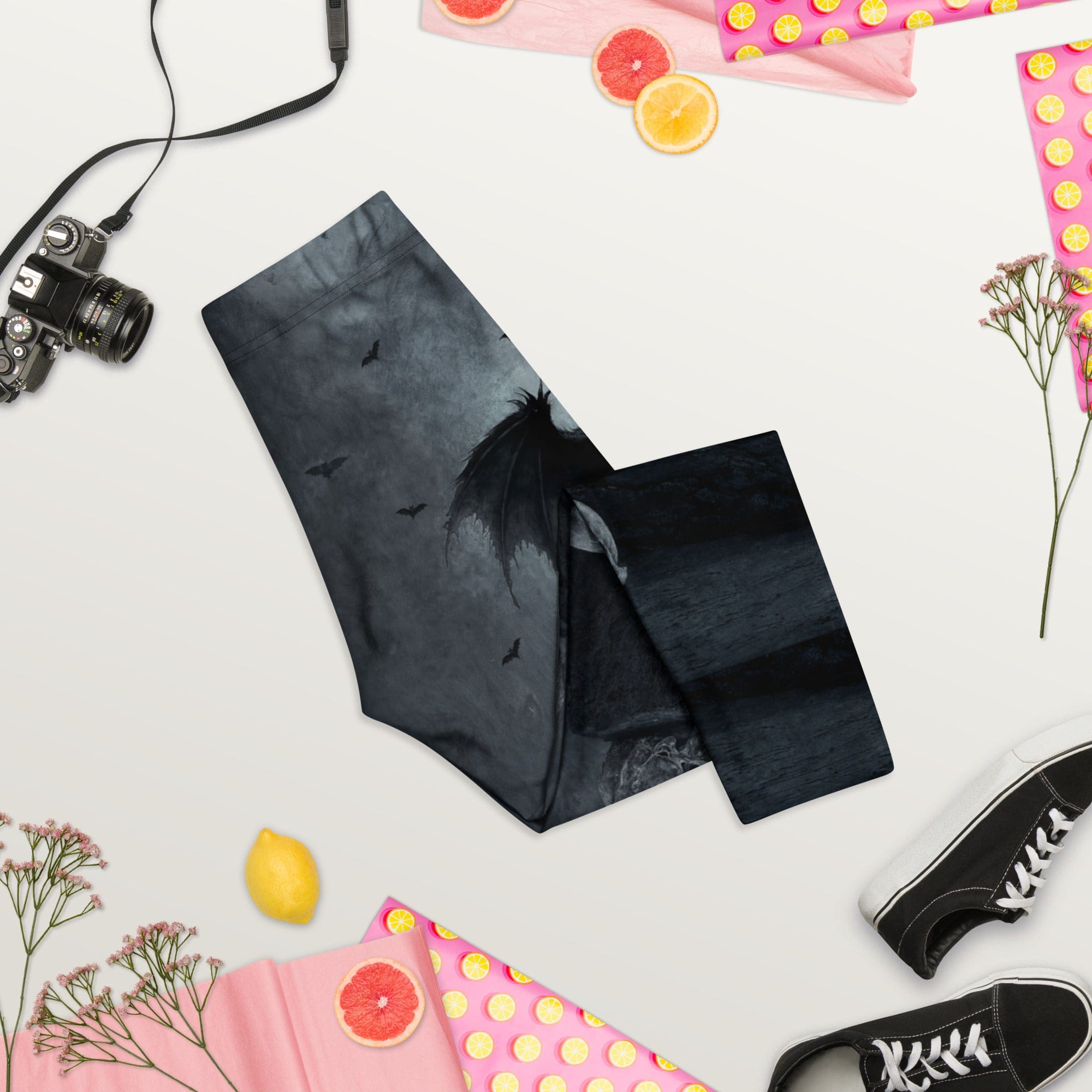 Halloween Black Cat & Skull Capris