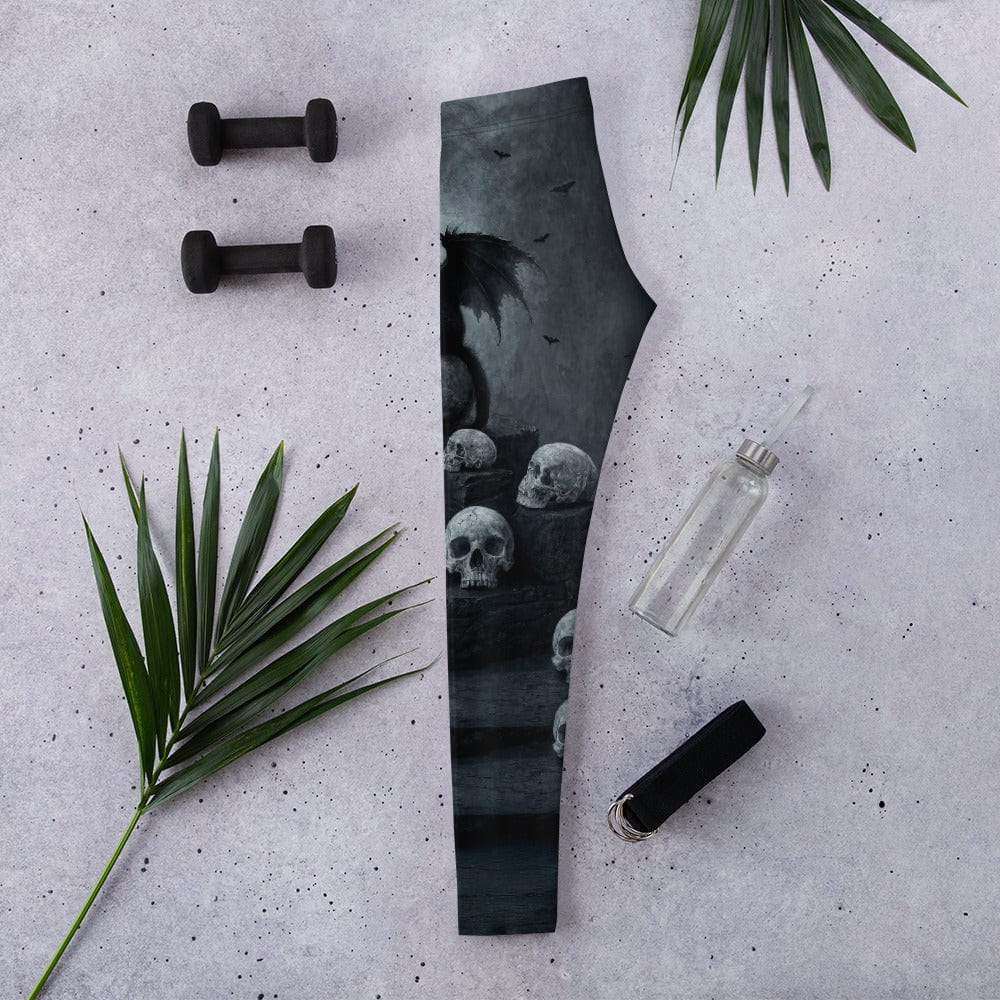 Halloween Black Cat & Skull Leggings