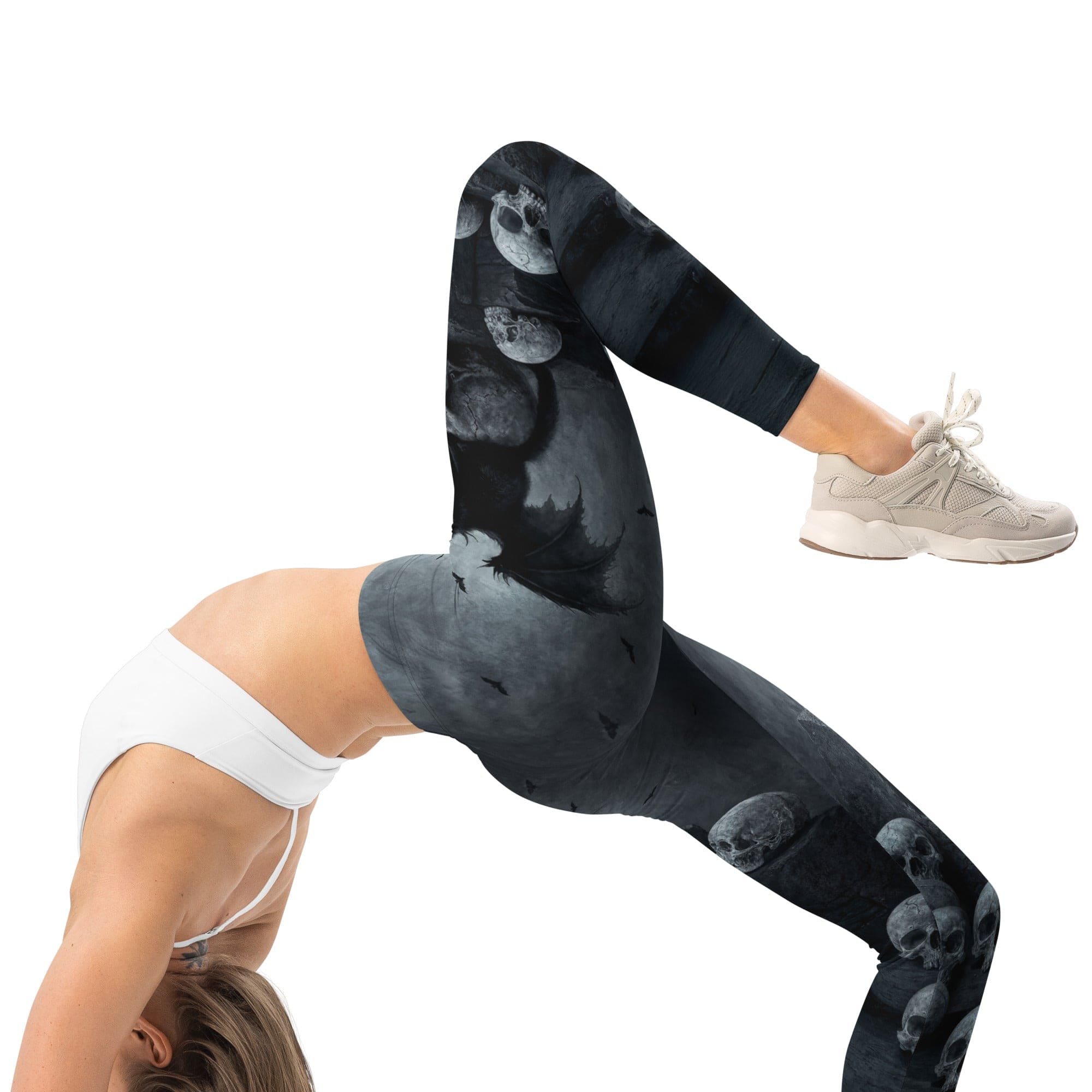 Halloween Black Cat & Skull Leggings