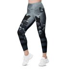 Halloween Black Cat & Skull Leggings With Pockets