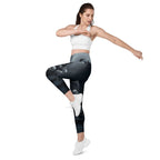 Halloween Black Cat & Skull Leggings With Pockets
