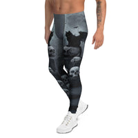 Halloween Black Cat & Skull Men's Leggings