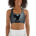 Halloween Black Cat & Skull Sports Bra