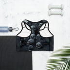 Halloween Black Cat & Skull Sports Bra