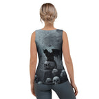 Halloween Black Cat & Skull Tank Top
