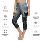 Halloween Black Cat & Skull Yoga Capris