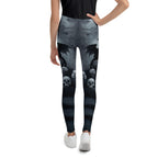Halloween Black Cat & Skull Youth Leggings