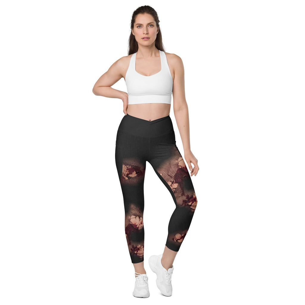 Halloween Fright Crossover Leggings With Pockets