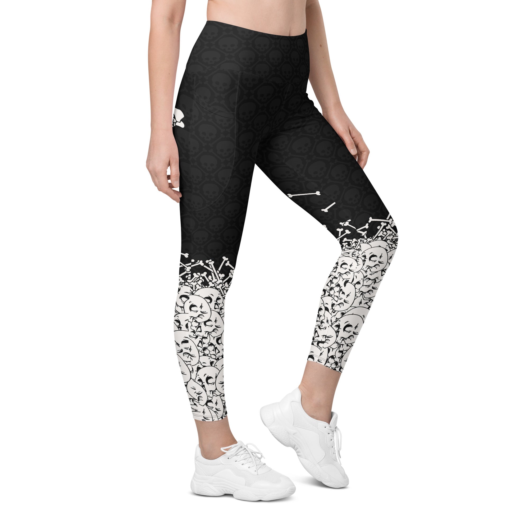 Printed leggings with clearance pockets