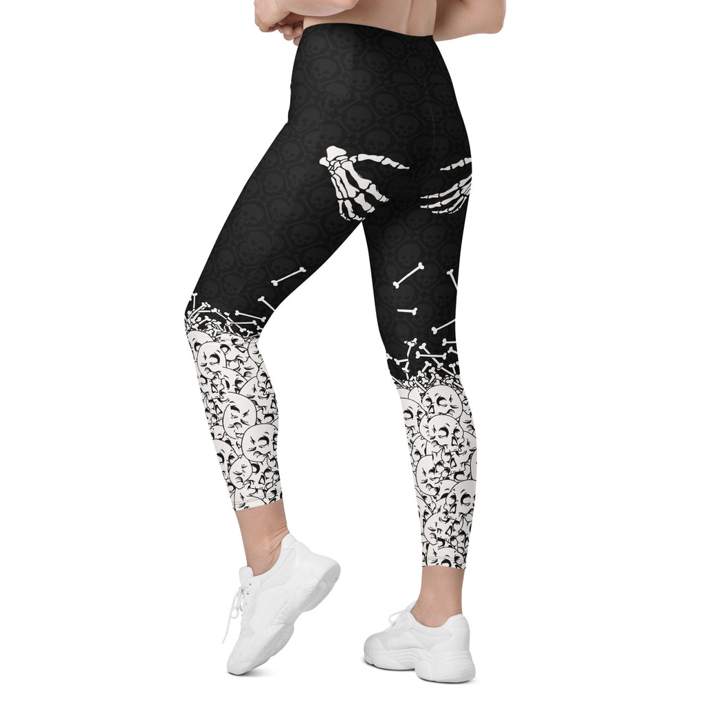 Halloween Hand Print Leggings With Pockets