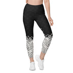 Halloween Hand Print Leggings With Pockets