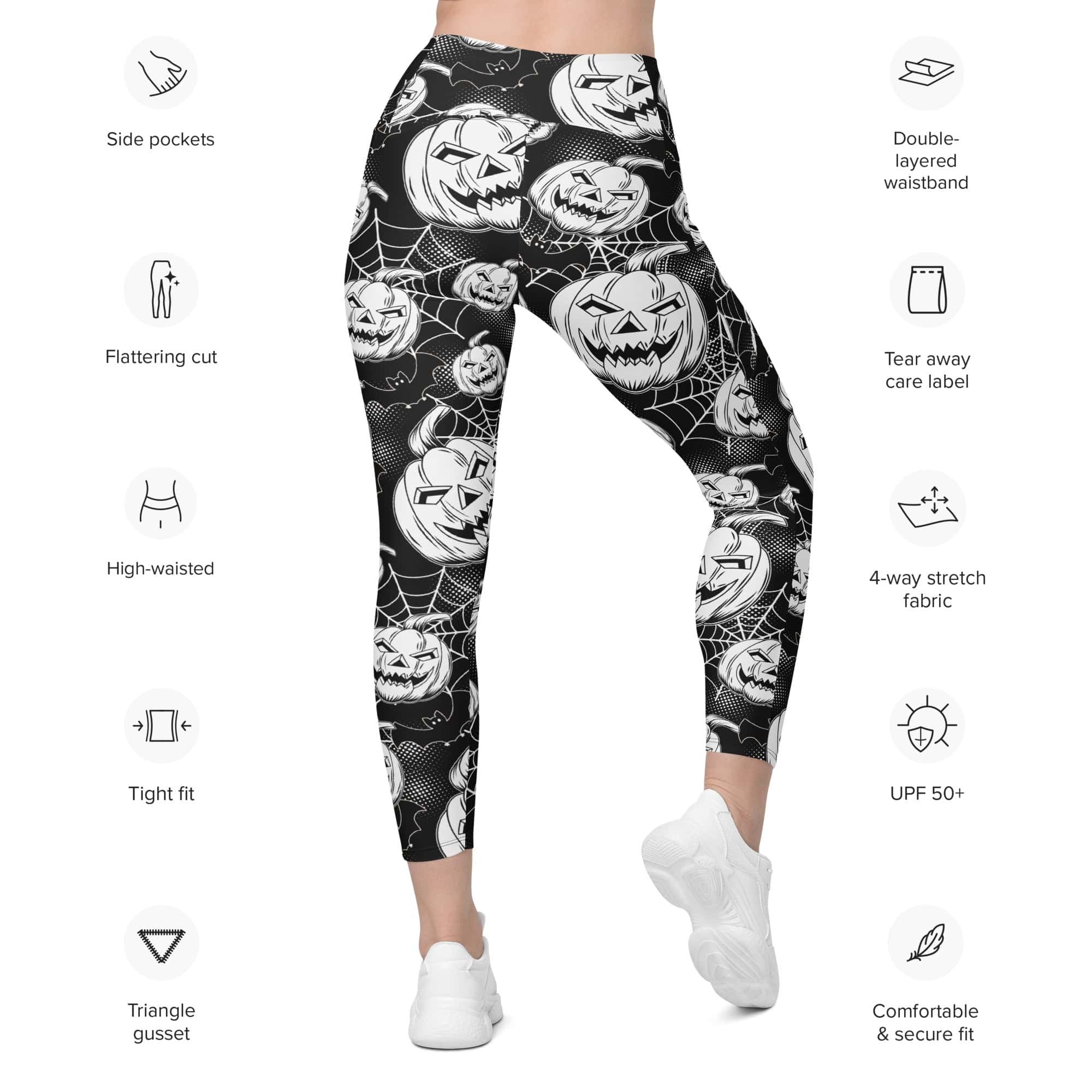 Halloween Haunted Harvest Leggings With Pockets